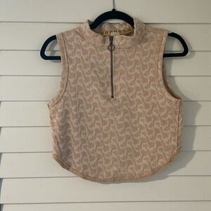 We The Free Beige Patterned Crop Top Size S